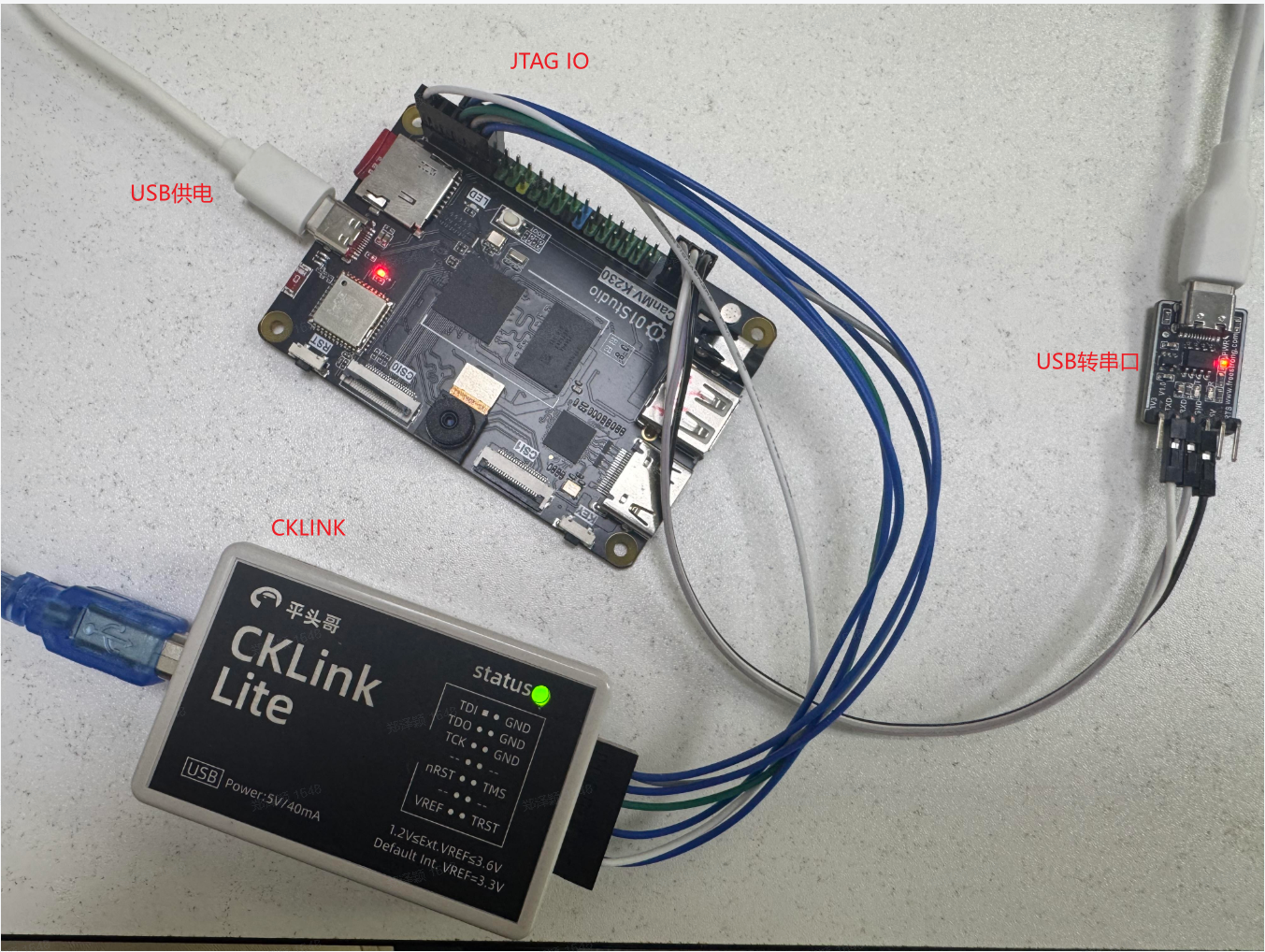 CKLINK 与开发板连接示意图