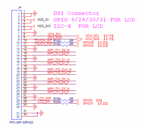 The display expansion pins define the schematic